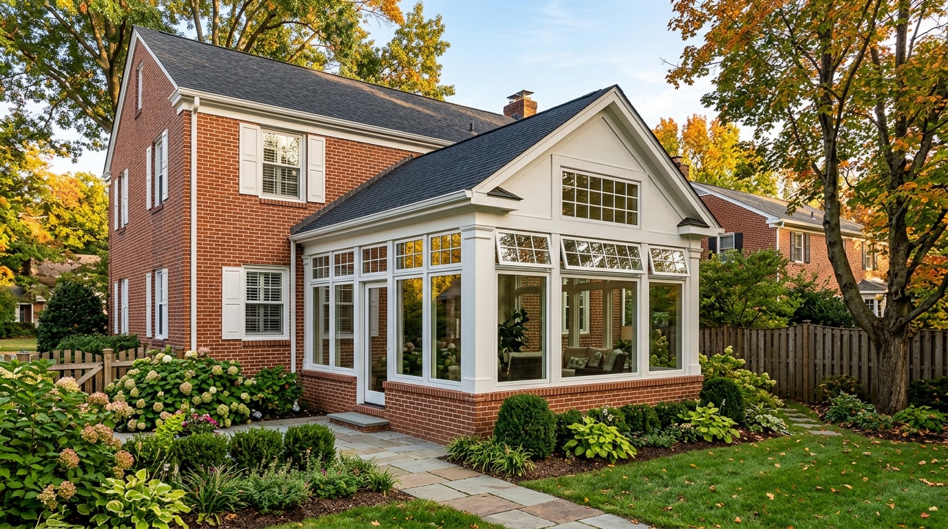 Custom sunroom addition attached to a house in Baltimore County, MD