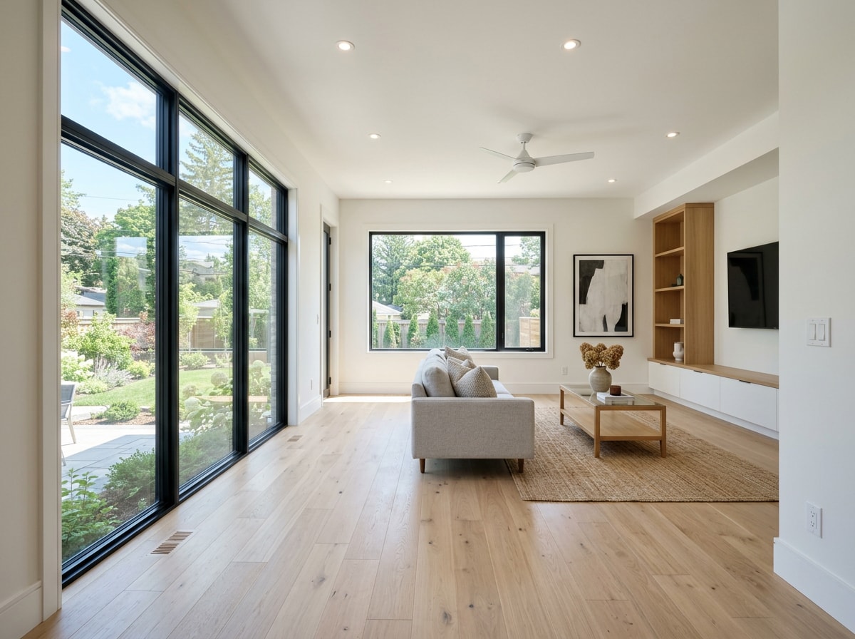 Interior of a newly completed room addition in a Baltimore County home