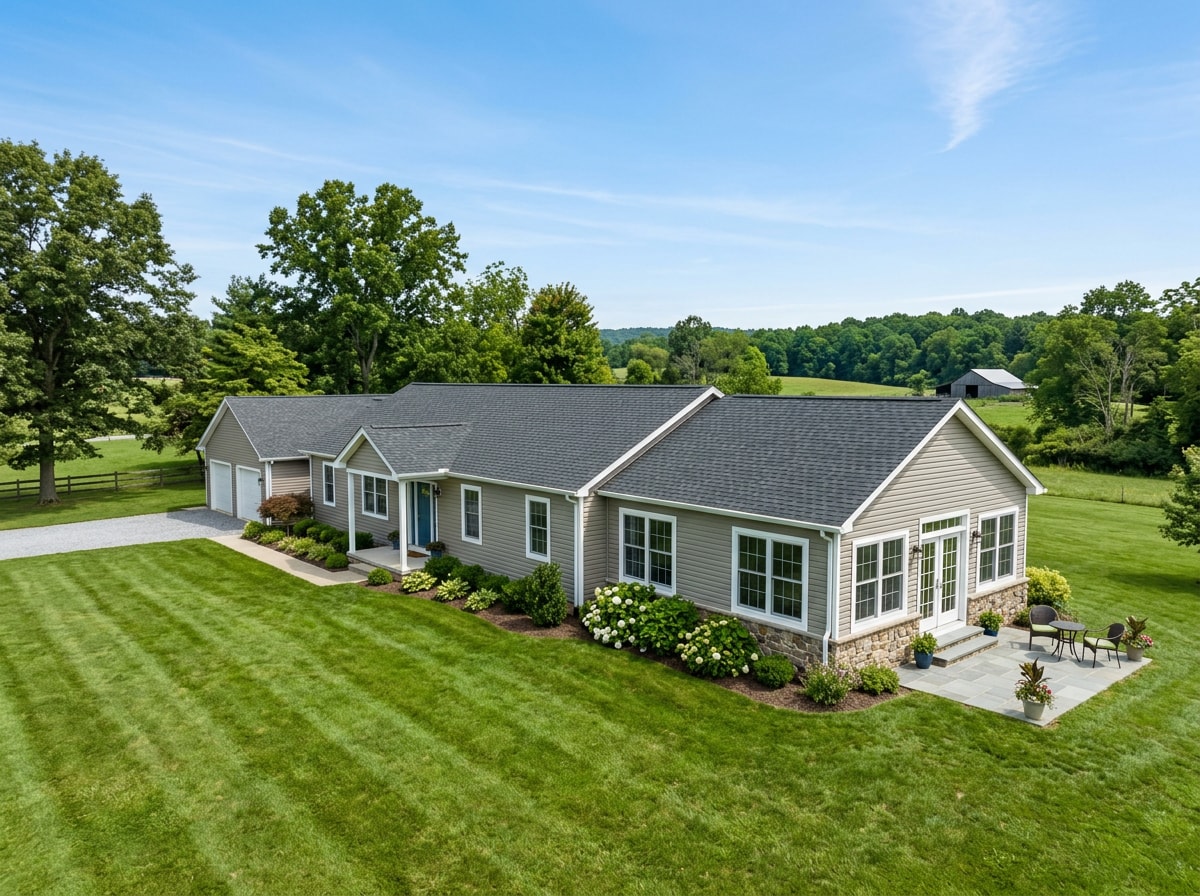 Completed family room addition with matched siding and roofline on a Southern Cecil County home
