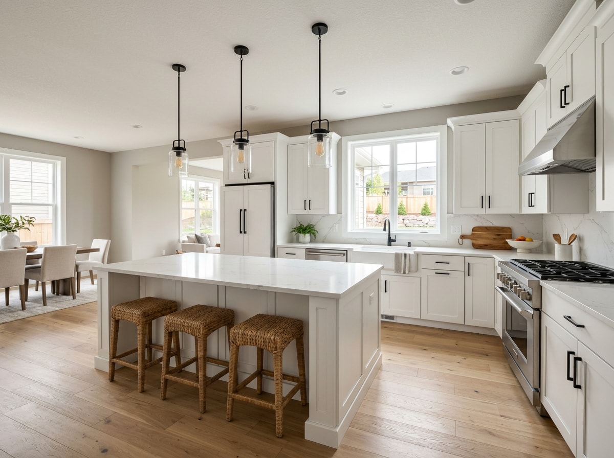 finished custom home interior kitchen in a Harford County MD new construction project