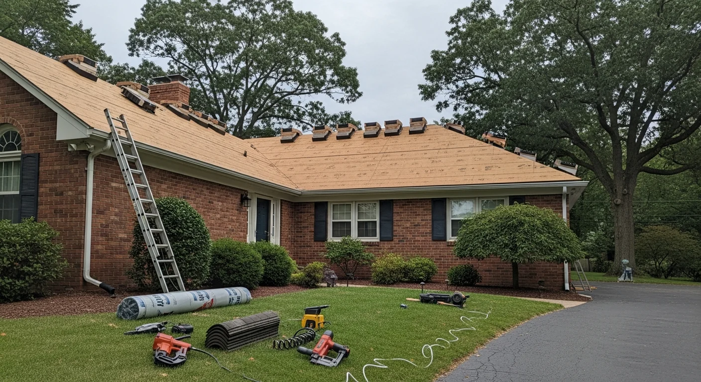 New roof installation on residential home